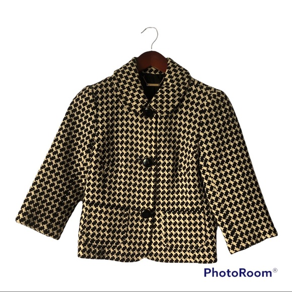 Trina Turk houndstooth Cotton blazer Size 2 - Picture 2 of 9